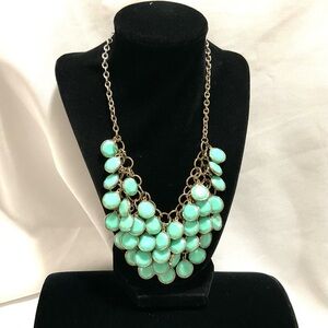 Vintage Aqua/Turquoise Colored Bib Style Necklace